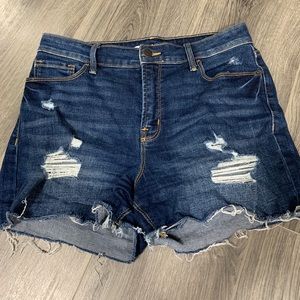 Old Navy high rise jean Distressed shorts sz 8 Secret Slim Pockets